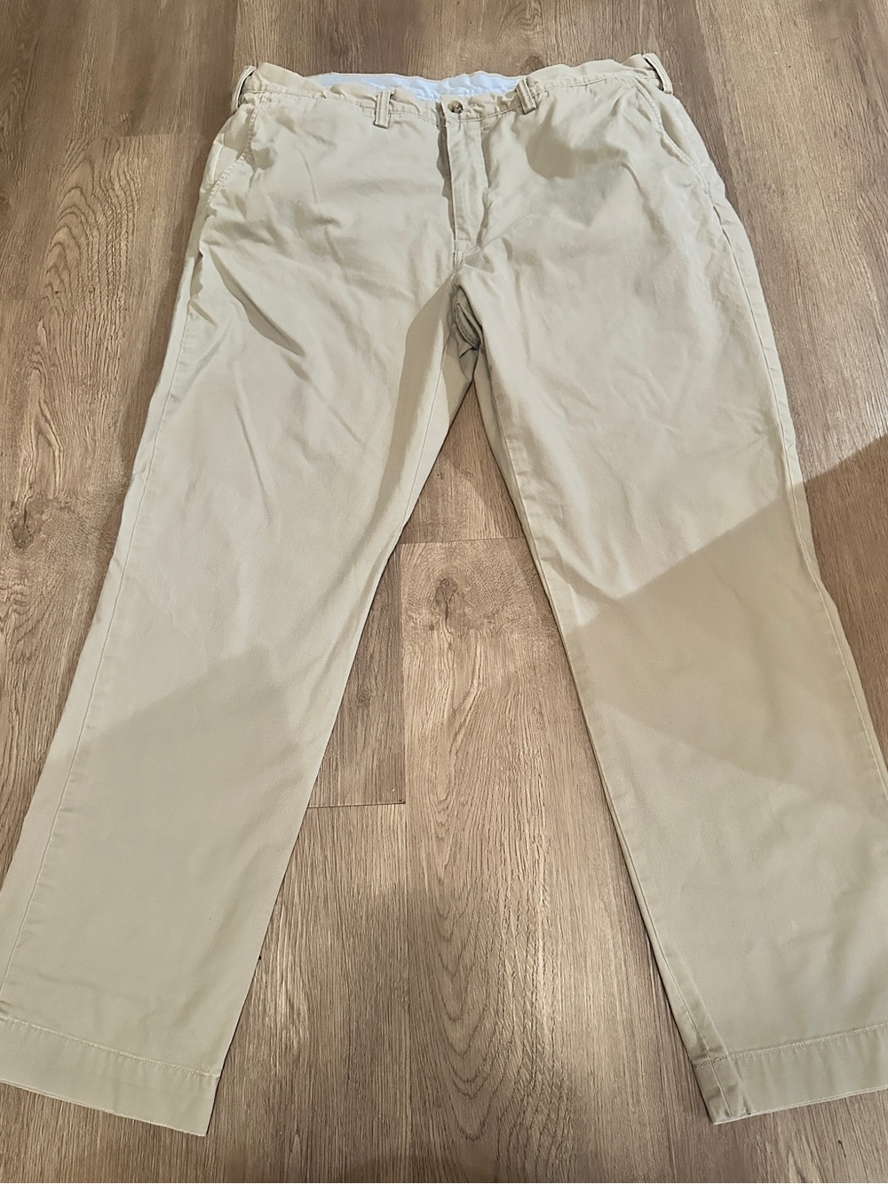 Polo Ralph Lauren Stretch Straight Leg Beige Chino Pants 38x30 Cotton Twill